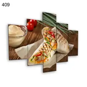409:لوحة المطعم من خمس اطارات