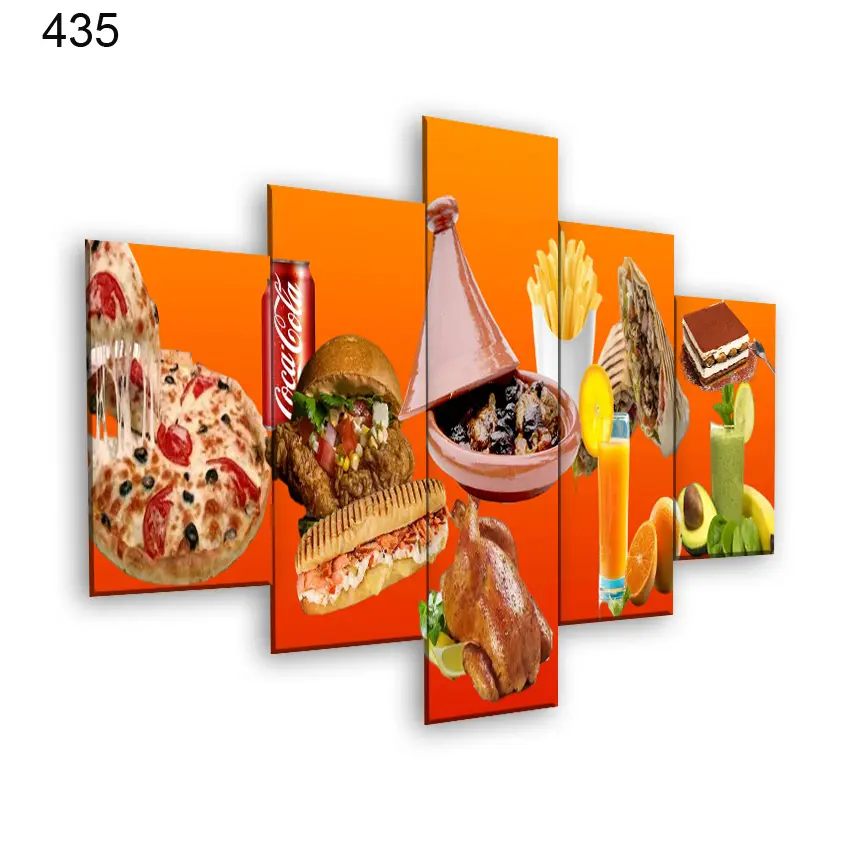 لوحات المطاعم 435:لوحة المطعم من خمس اطارات