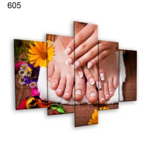 605:لوحة الحلاقة والتجميل من خمس اطارات