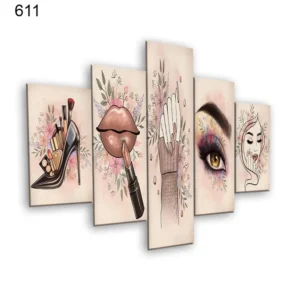 611:لوحة الحلاقة والتجميل من خمس اطارات