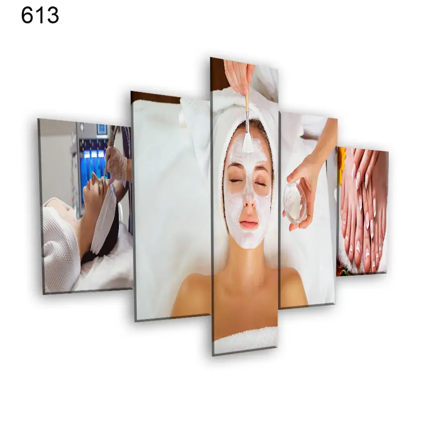 لوحات الحلاقة والتجميل 613:لوحة الحلاقة والتجميل من خمس اطارات