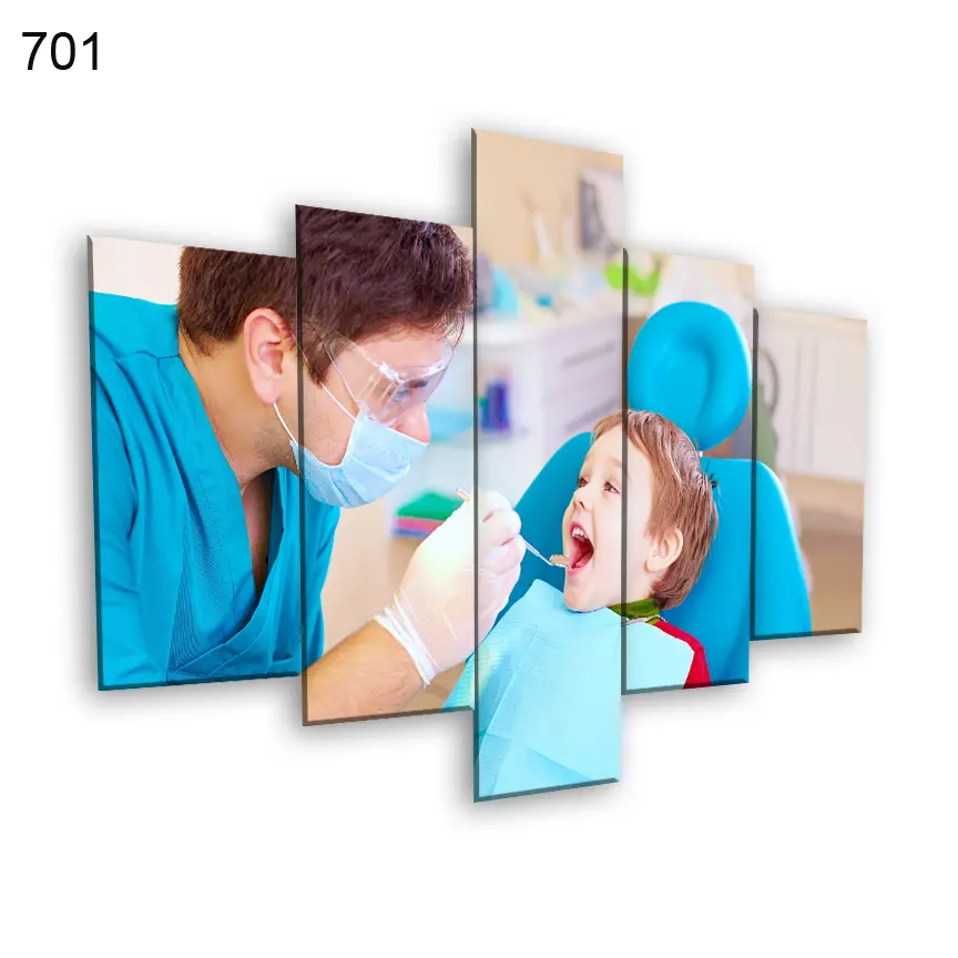لوحات عيادة الاسنان 701:لوحة عيادة الأسنان من خمس اطارات