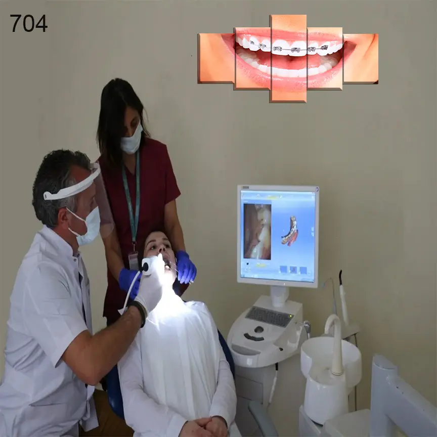 لوحات عيادة الاسنان 704:لوحة عيادة الأسنان من خمس اطارات