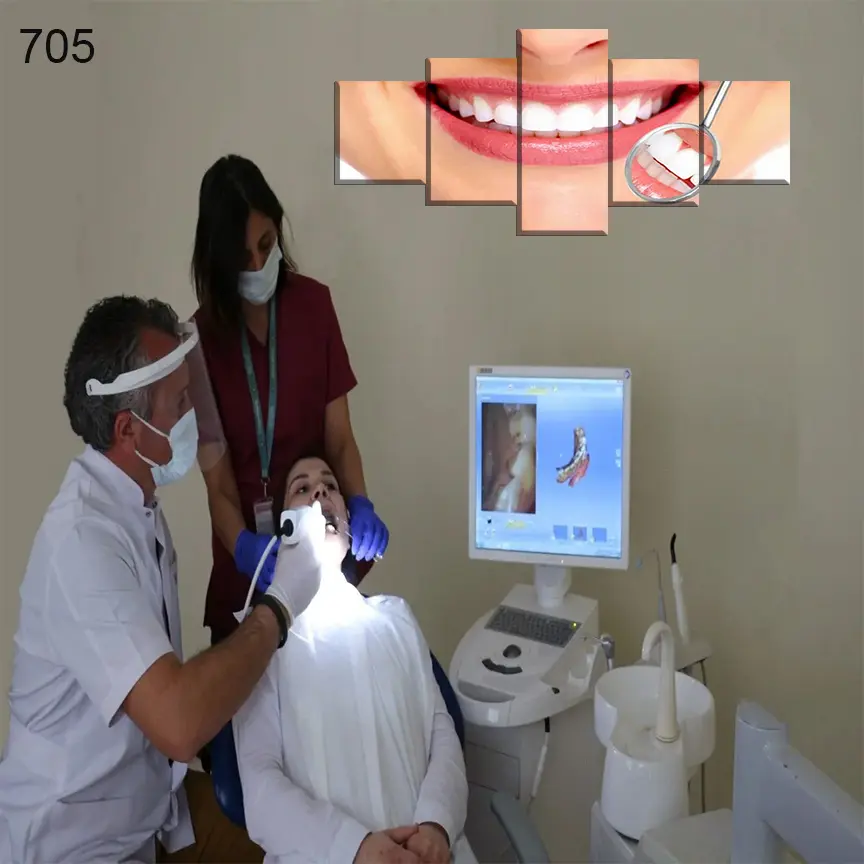 لوحات عيادة الاسنان 705:لوحة عيادة الأسنان من خمس اطارات