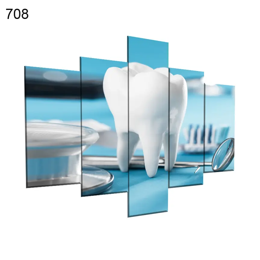 لوحات عيادة الاسنان 708:لوحة عيادة الأسنان من خمس اطارات