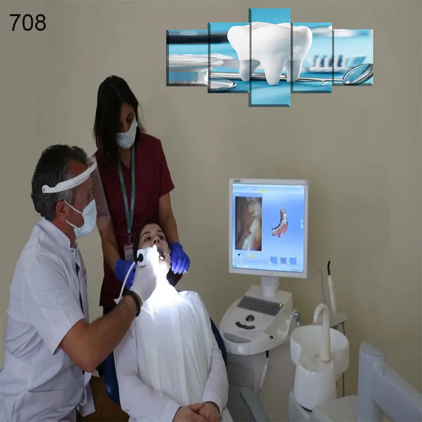 لوحات عيادة الاسنان 708:لوحة عيادة الأسنان من خمس اطارات