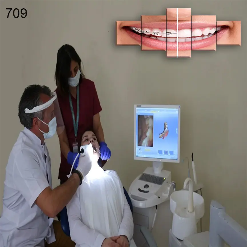 لوحات عيادة الاسنان 709:لوحة عيادة الأسنان من خمس اطارات