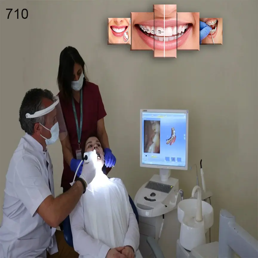 لوحات عيادة الاسنان 710:لوحة عيادة الأسنان من خمس اطارات