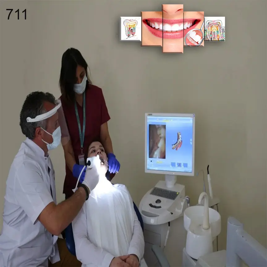 لوحات عيادة الاسنان 711:لوحة عيادة الأسنان من خمس اطارات