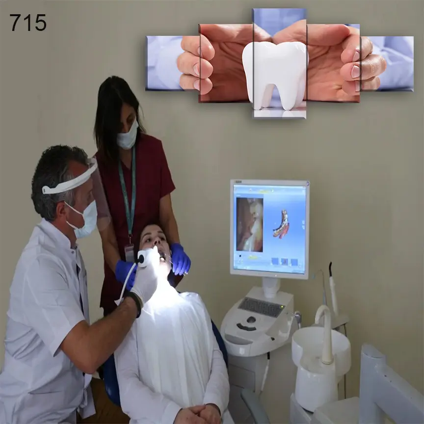 لوحات عيادة الاسنان 715:لوحة عيادة الأسنان من خمس اطارات